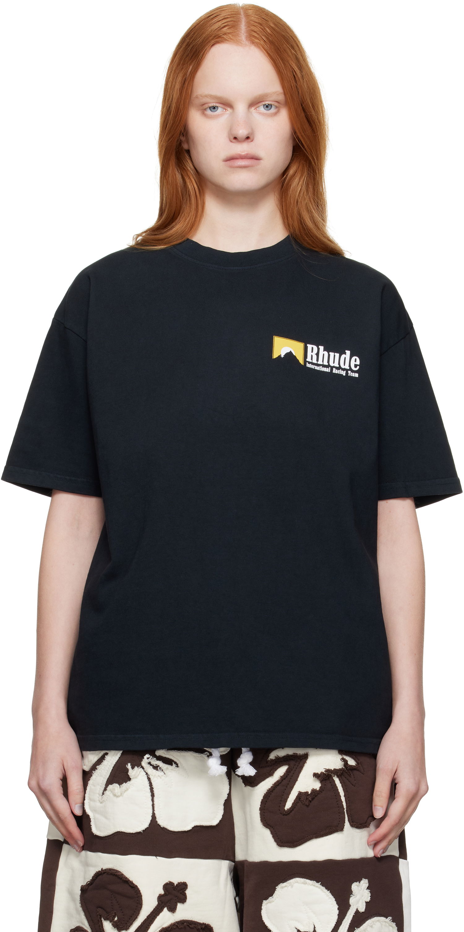 Tričko Rhude Rhude 'International Racing' Logo T-Shirt Čierna | RHPF25TT10012, 0