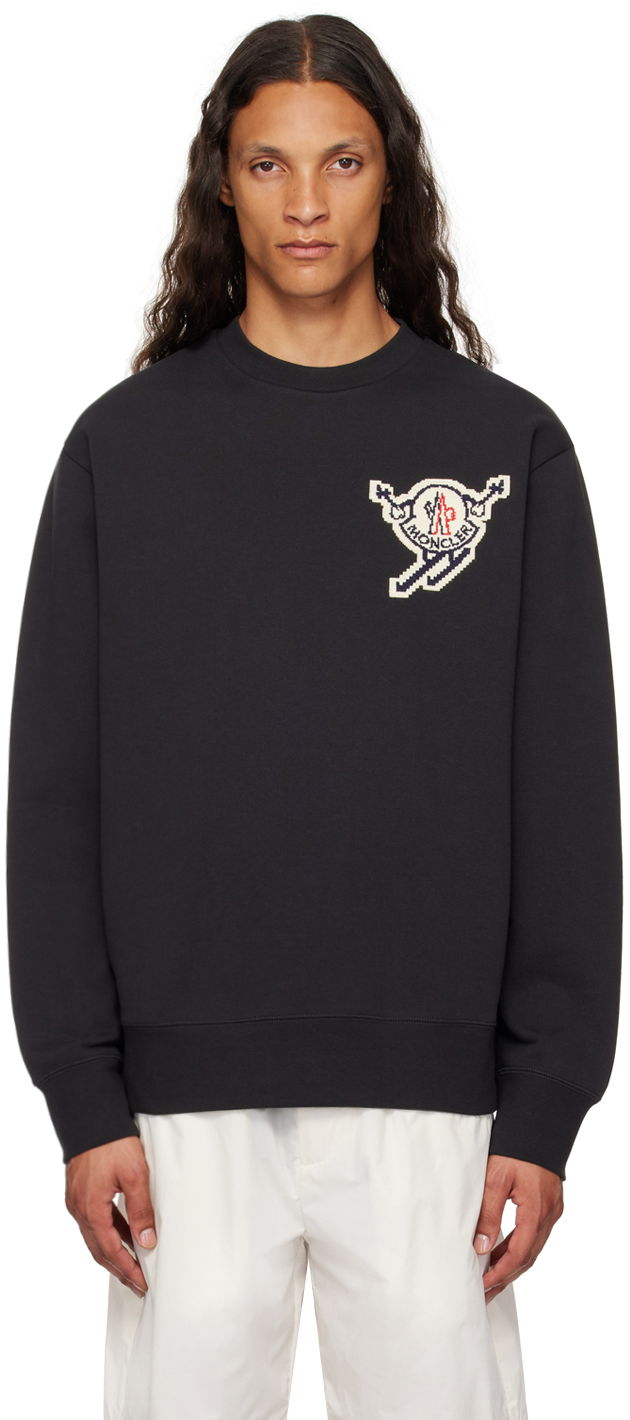 Sveter Moncler Black Appliqué Sweater Čierna | J20918G00016899V4, 0