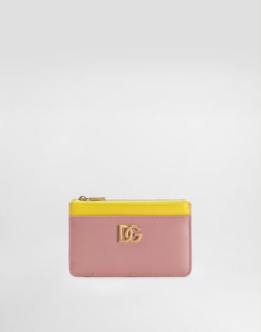 Peňaženka Dolce & Gabbana Dolce & Gabbana Calfskin Card Holder with DG Logo Ružová | BI1261A9M758B407, 0