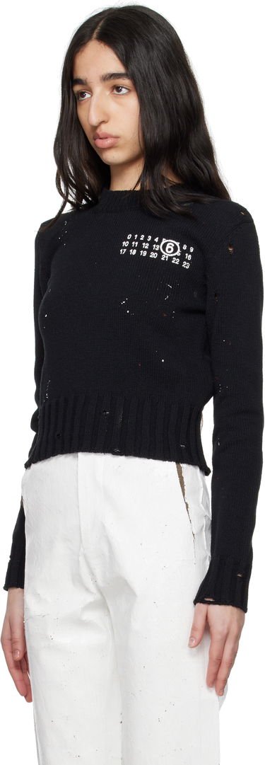 Sveter Maison Margiela MM6 Maison Margiela Paint Residue Knit Sweater Čierna | S62HL0034 M13123, 3