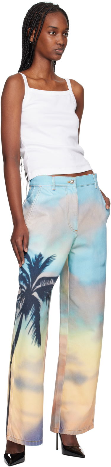 Džínsy Palm Angels Palm Angels Sunrise Palm Baggy Jeans Rôznofarebný | PWYB040S25DEN0018410, 3