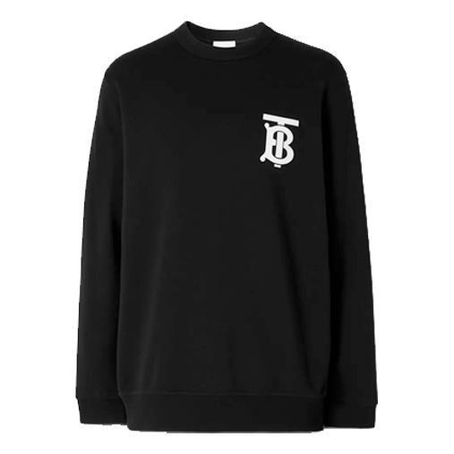 Sveter Burberry Burberry TB Monogram Crewneck Sweatshirt Čierna | 8024602