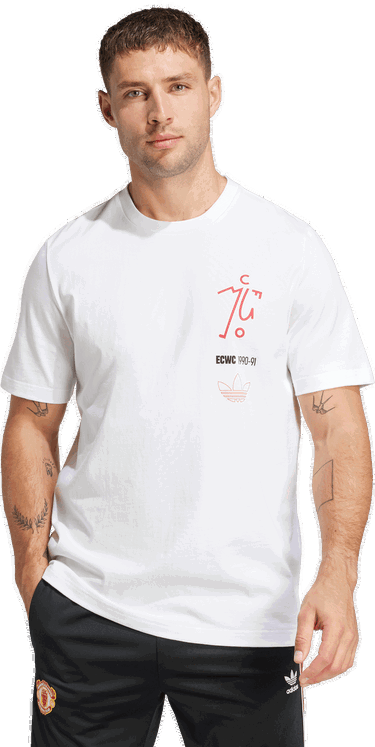 Tričko adidas Performance Manchester United '91 T-Shirt Biela | JC9389, 4