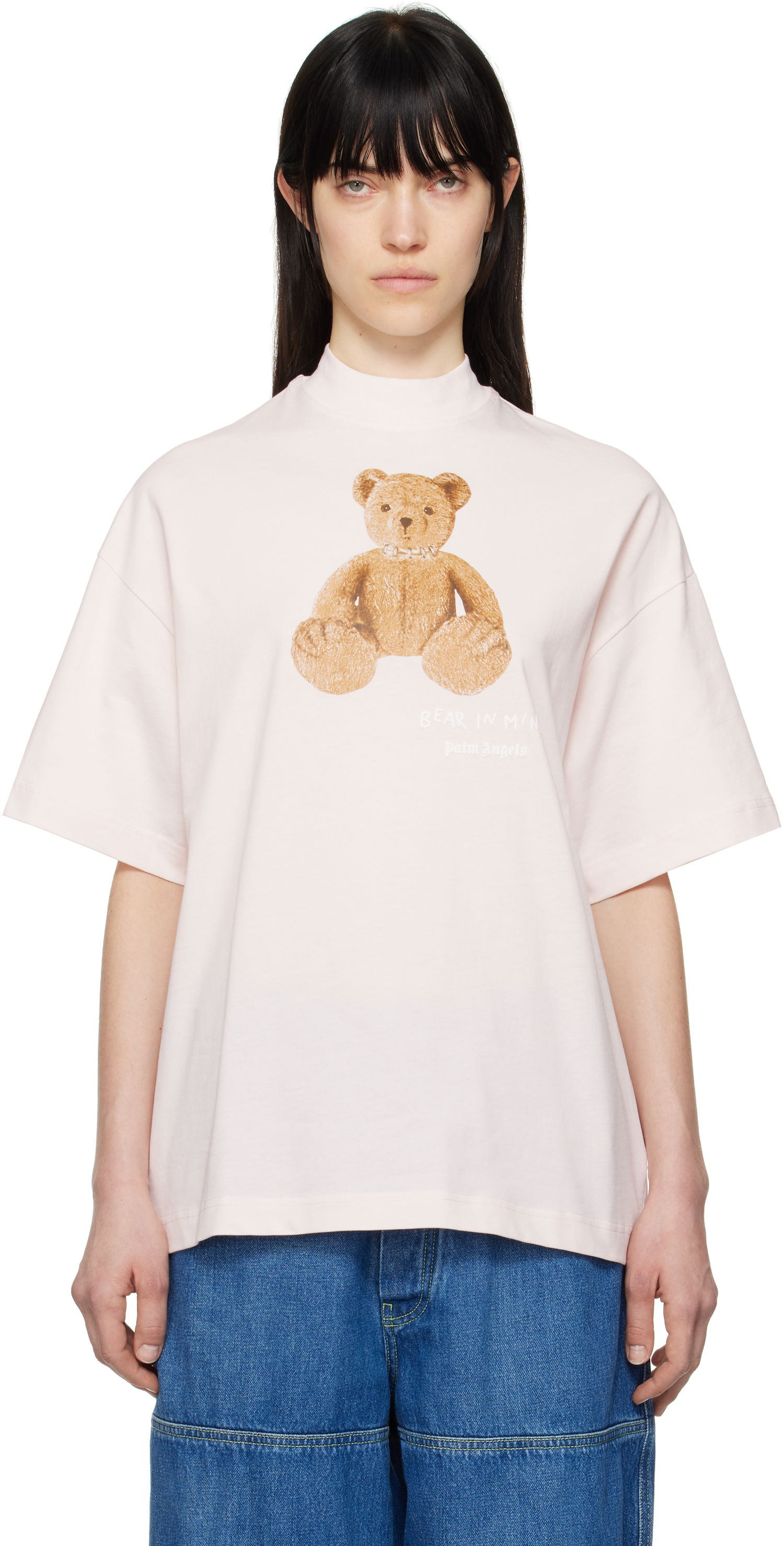 Tričko Palm Angels Palm Angels 'Bear in Mind' Loose T-Shirt Ružová | PWAA017S25JER0043C60, 0