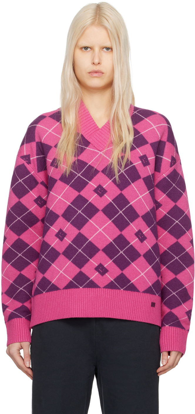 Sveter Acne Studios Argyle Sweater Ružová | C60086-, 0