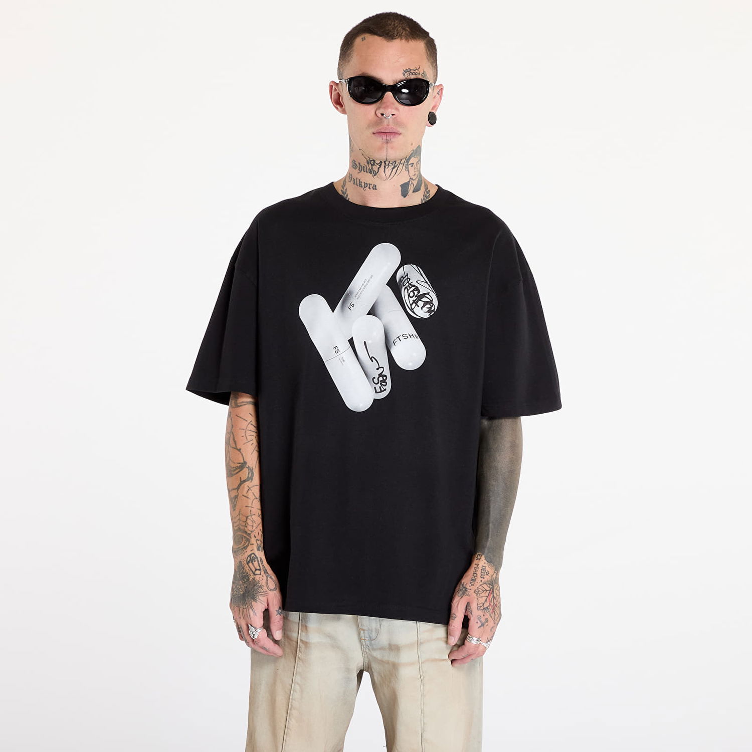 Tričko Footshop FTSHP White Pill T-Shirt UNISEX Black S Čierna | FTSHP_426, 0