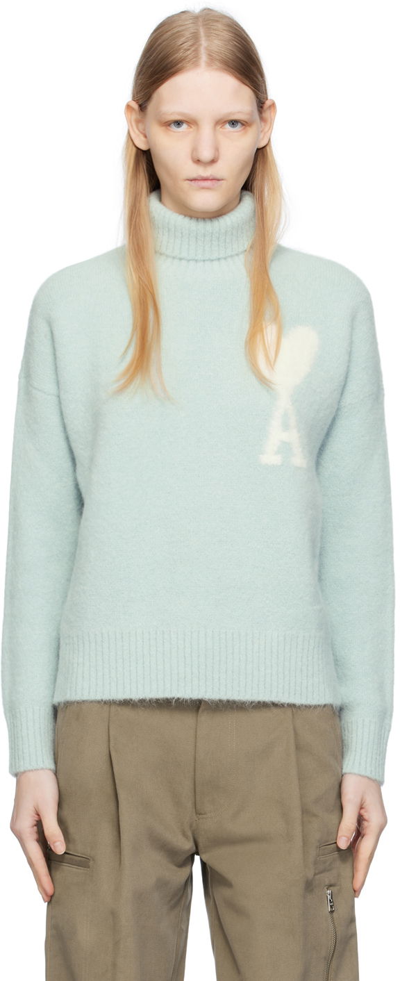 Sveter AMI Turtleneck Tyrkysová | UKS425.KN0032, 0