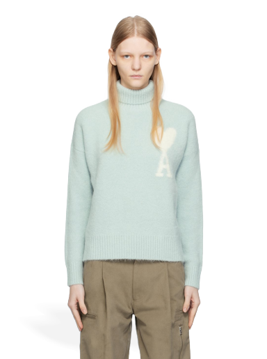 Sveter AMI Turtleneck Tyrkysová | UKS425.KN0032