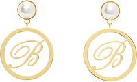 Blumarine Faux-Pearl Initial Earrings