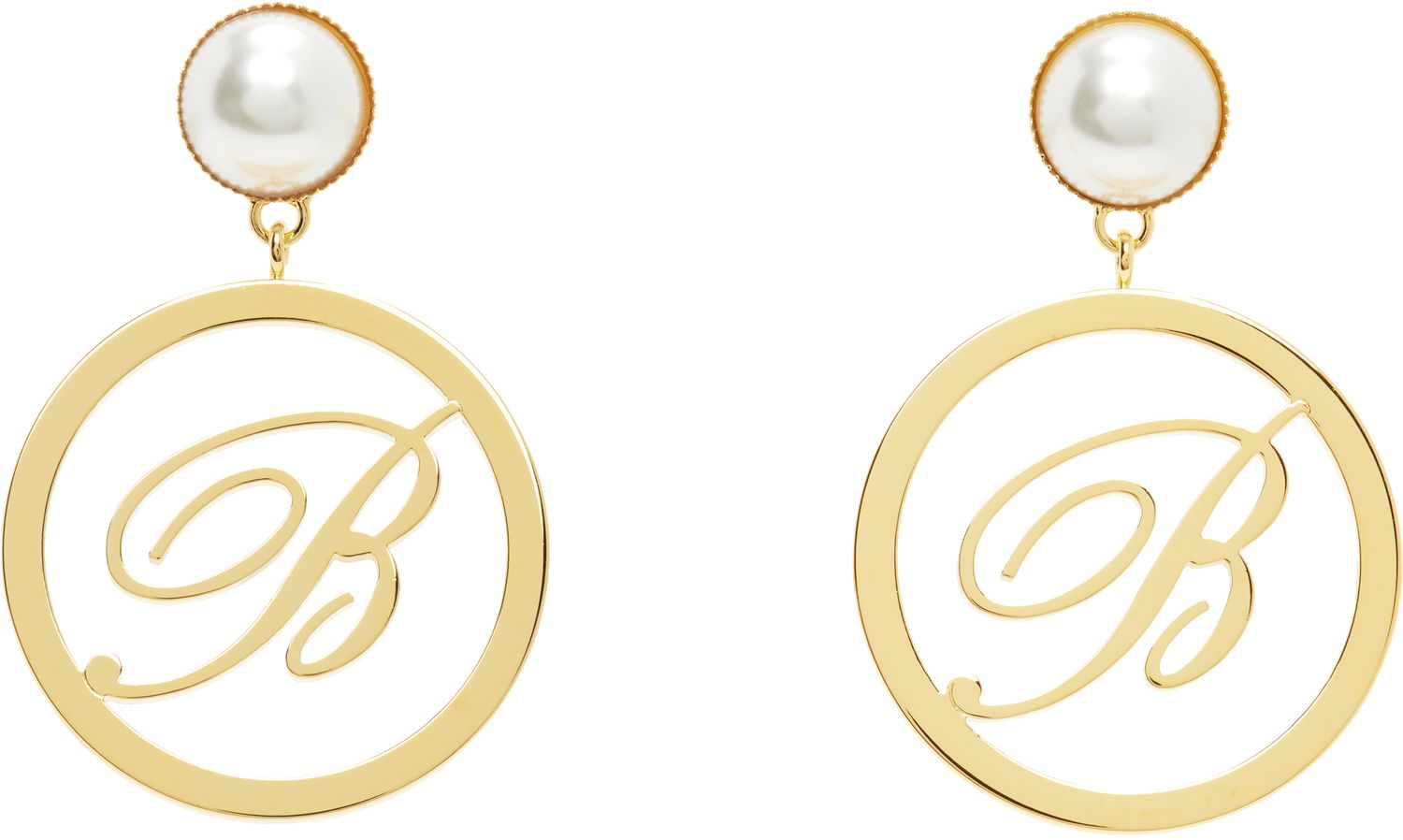 Náušnice Blumarine Blumarine Faux-Pearl Initial Earrings Metalická | P522W326A, 0