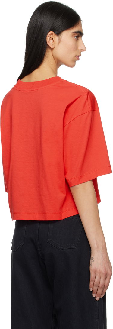 Crop Top Marni Marni Boxy Cropped Scribbled Logo T-Shirt Červená | THJE0333P5 USCX42, 2