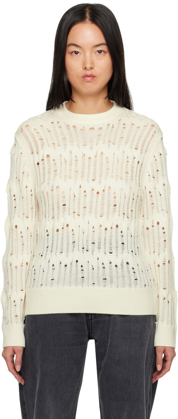 Sveter Eytys Distressed Knit Sweater Biela | A259002, 0