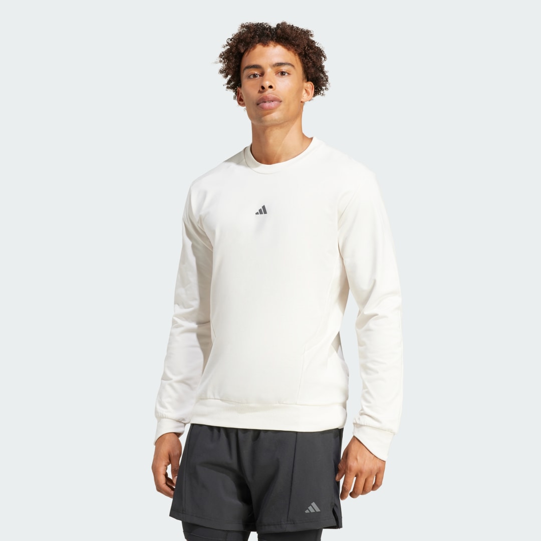 Mikina adidas Performance Yoga Crew Neck Sweatshirt Biela | JF4239, 0