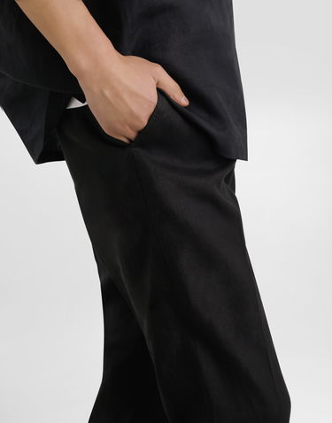 Nohavice Dolce & Gabbana Dolce & Gabbana Linen Trousers 46 Čierna | GY6FETGJ663N0000, 3