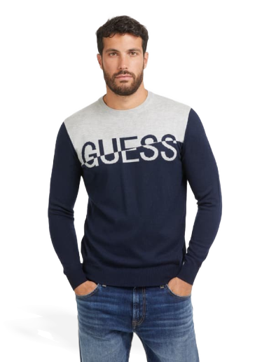 Sveter GUESS Front Logo Navy | M3BR09Z3052