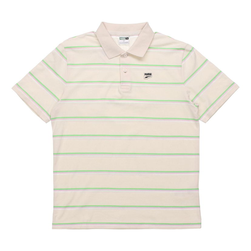 Polo tričko Puma Downtown Stripe Polo Shirt Béžová | 599781-75