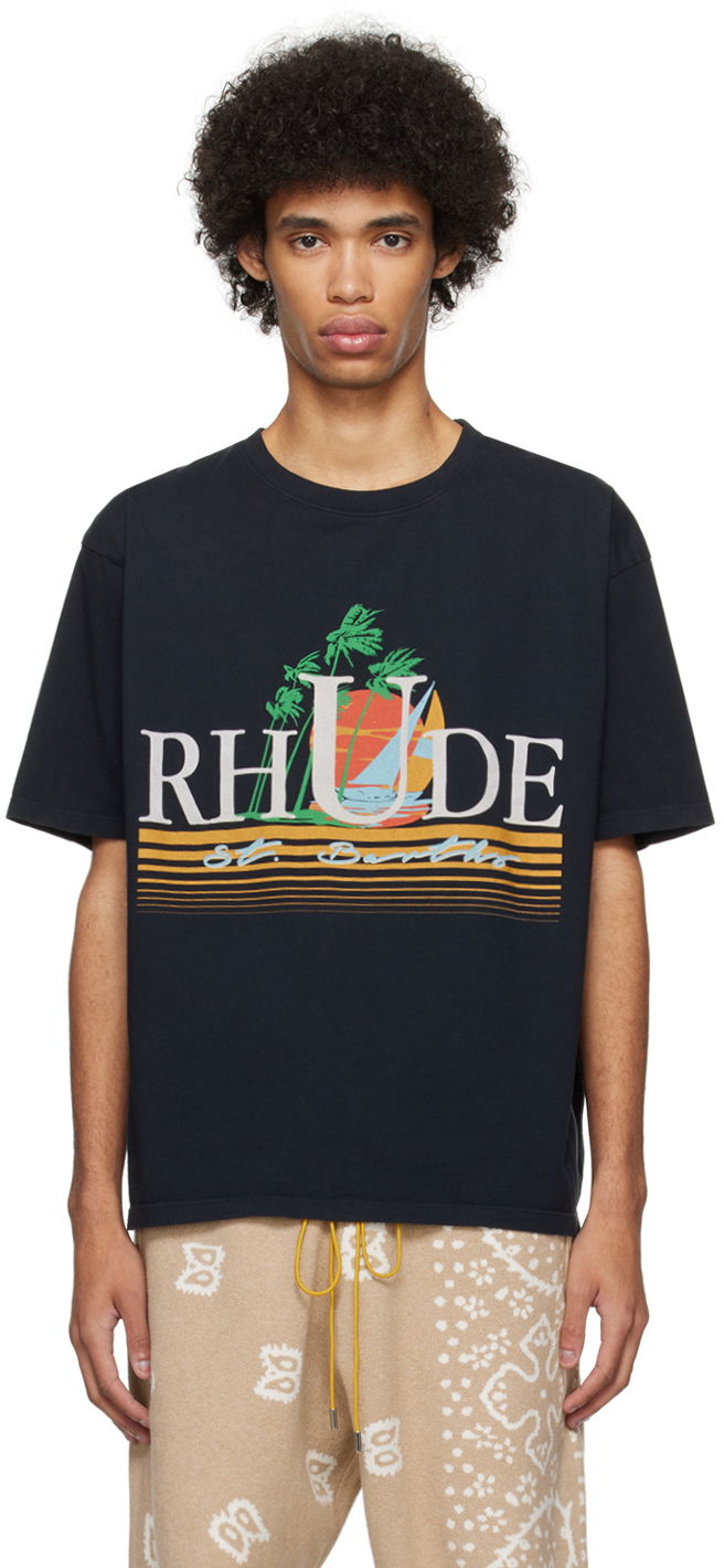 Tričko Rhude Tropics T-Shirt Čierna | RHPS24TT33012610, 0