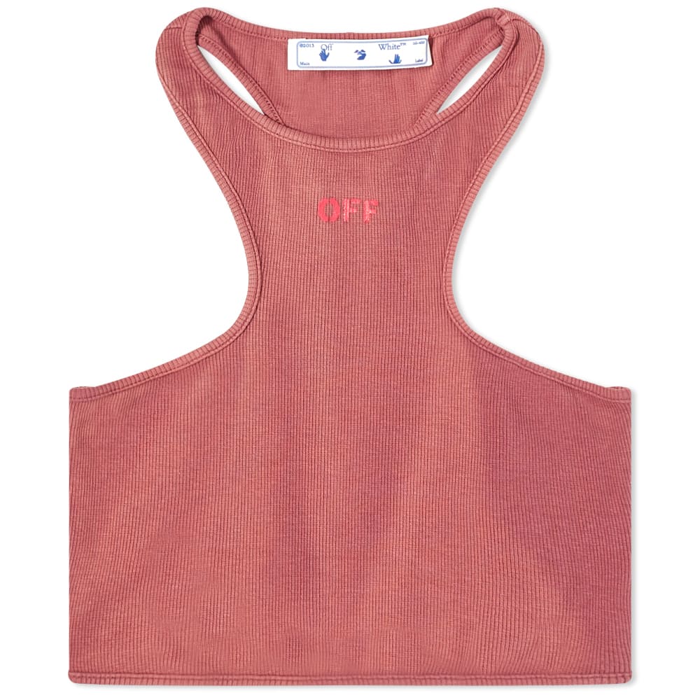 Tielko Off-White Ribbed Rowing Tank Top Červená | OWAD086T21JER0022832, 0