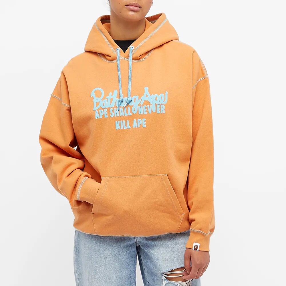 Mikina BAPE Colour Stitching Oversized Pullover Hoody Oranžová | 001PPI302005L-ORG, 0