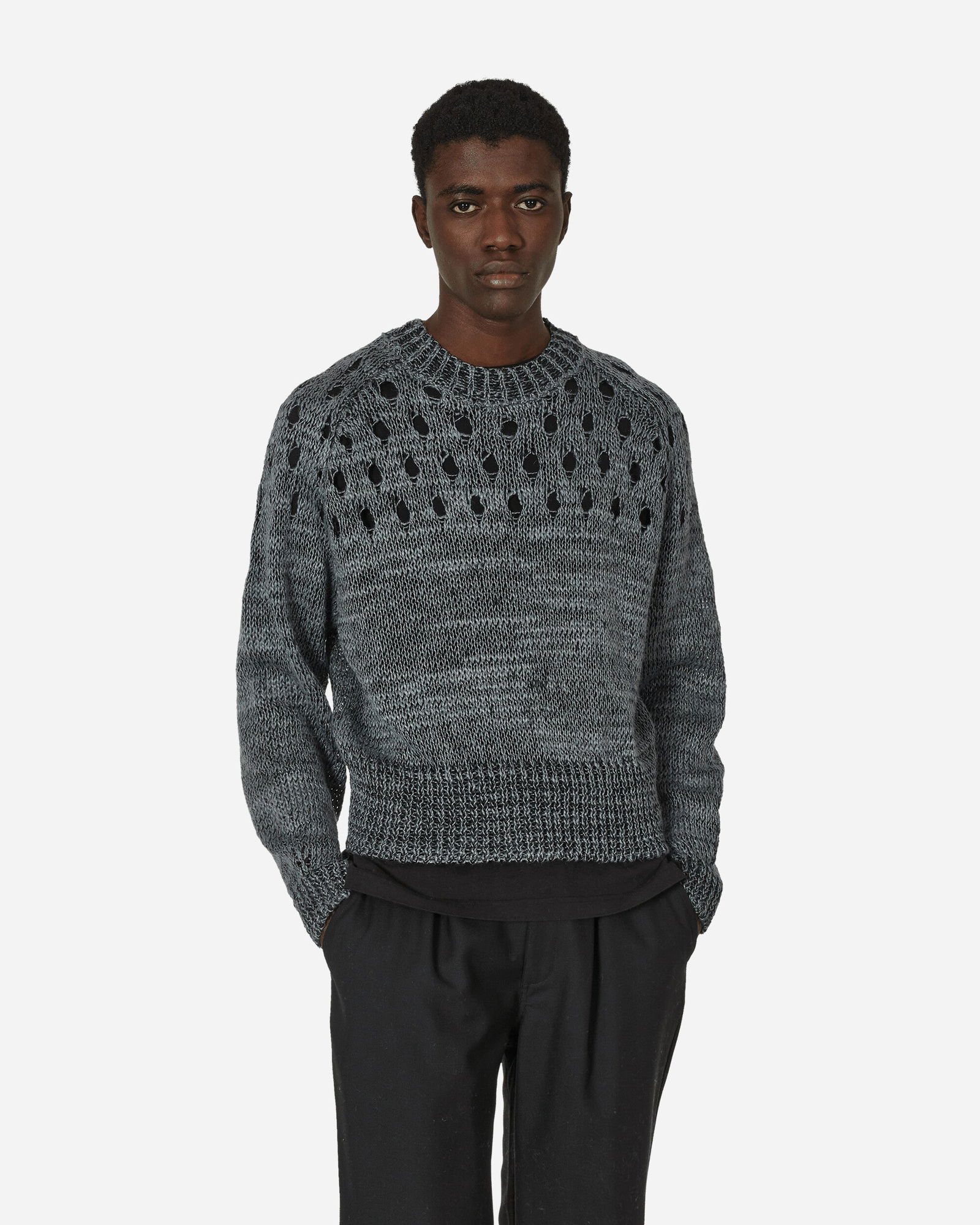 Linen Crewneck Sweater Grey