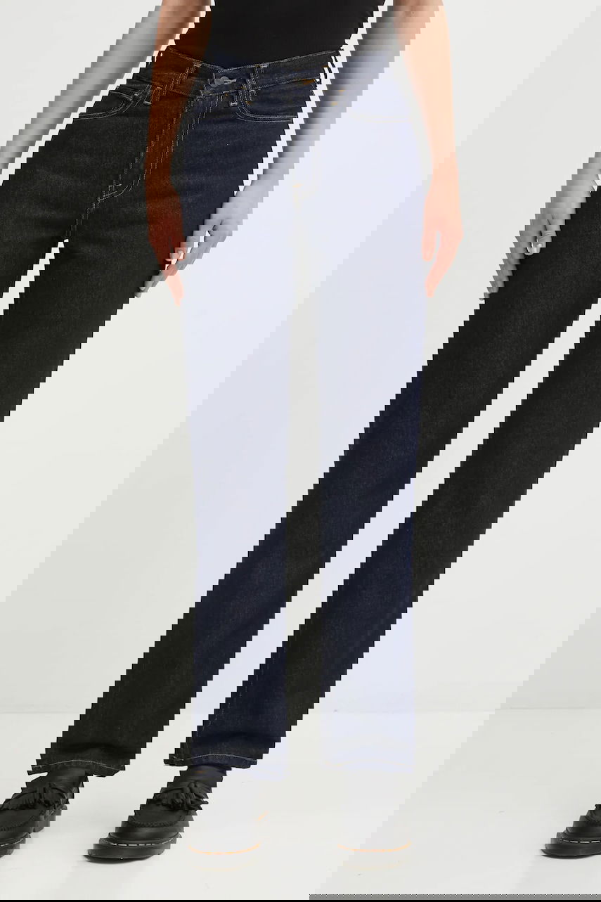 Džínsy Carhartt WIP Noxon Pant high waist straight leg Navy | I031920.102, 0