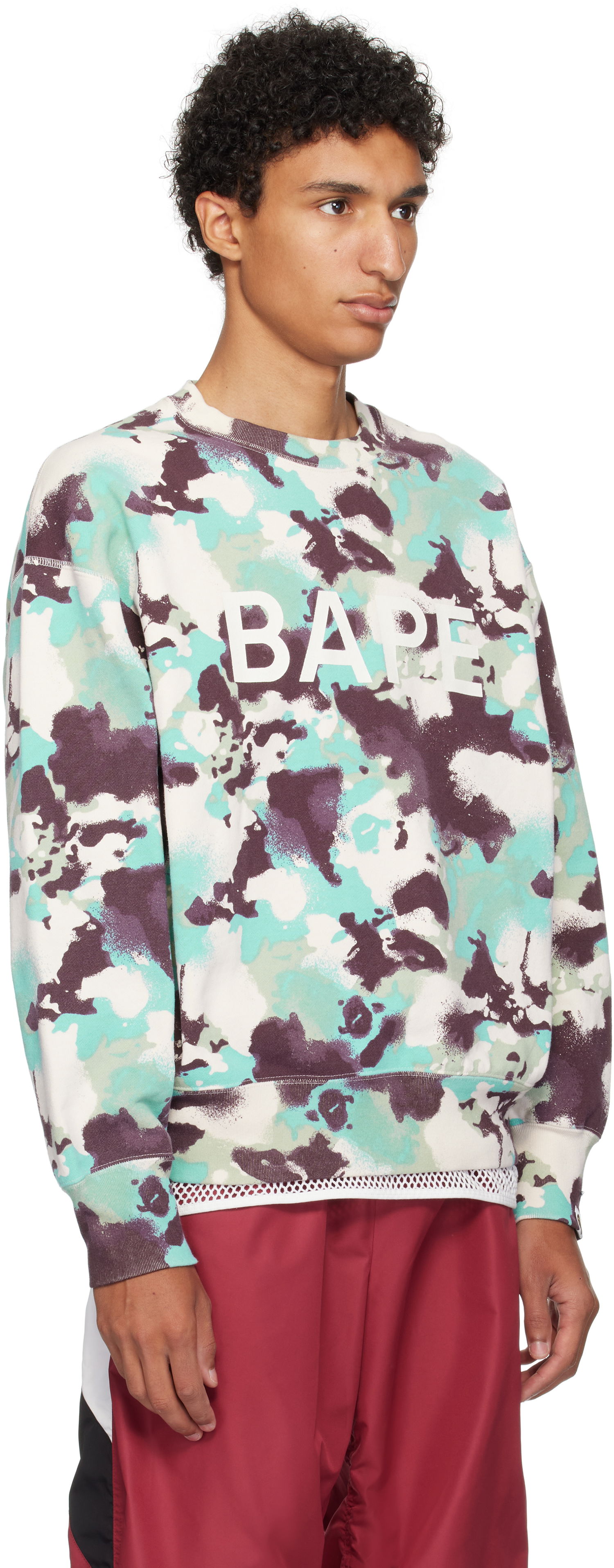 Mikina BAPE A Bathing Ape Map Camo Crewneck Sweatshirt Rôznofarebný | 001SWL301001M, 1