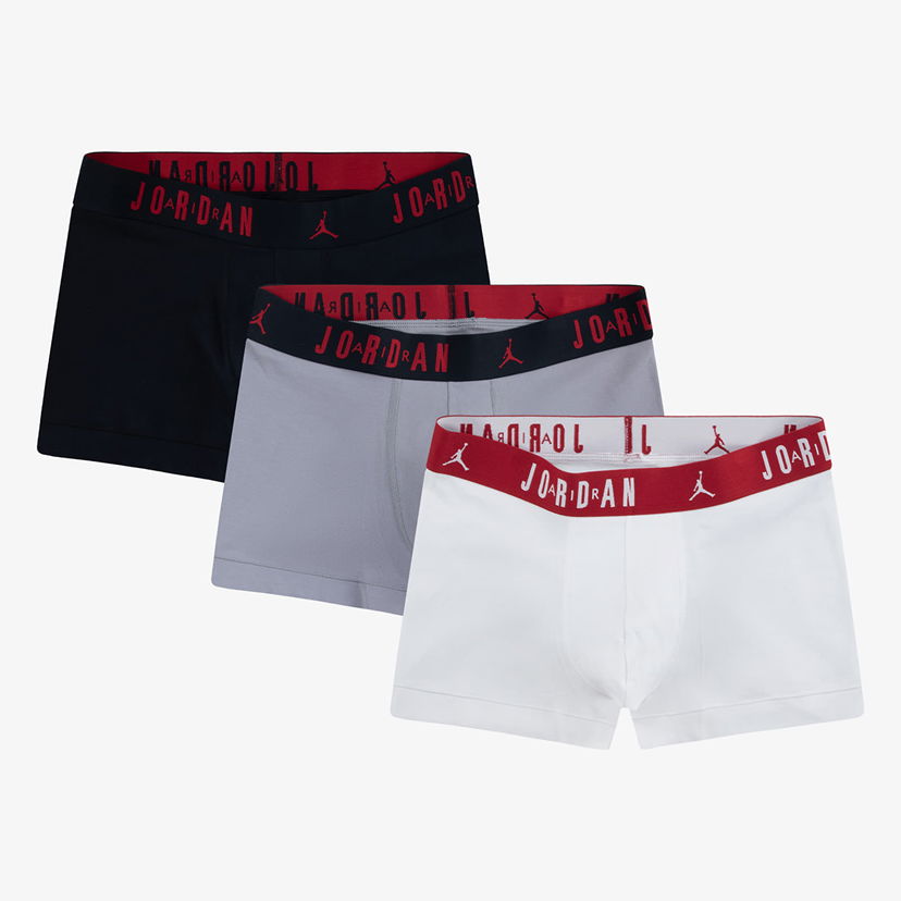 Boxerky Jordan Jordan Mens Flight Cotton 3-Pack Tru Black/ White XXL Rôznofarebný | JM0693-F66