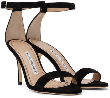 Oblečenie Manolo Blahnik Manolo Blahnik Chaos Suede Heeled Sandals Čierna | 9XX-0740, 3