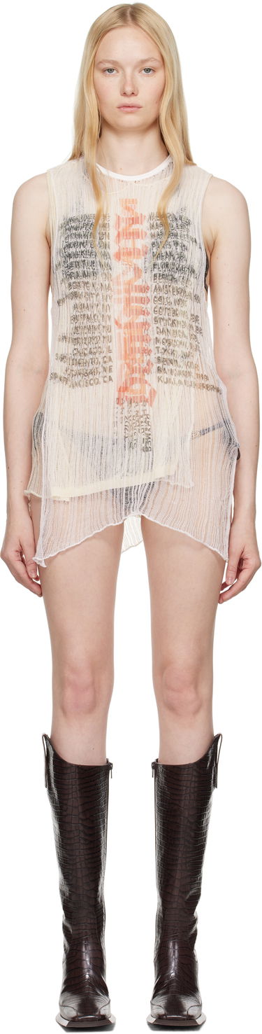 Tielko Diesel Diesel K-Abante-B Sleeveless Graphic Print Tank Top Béžová | A18805 0AFBT, 0
