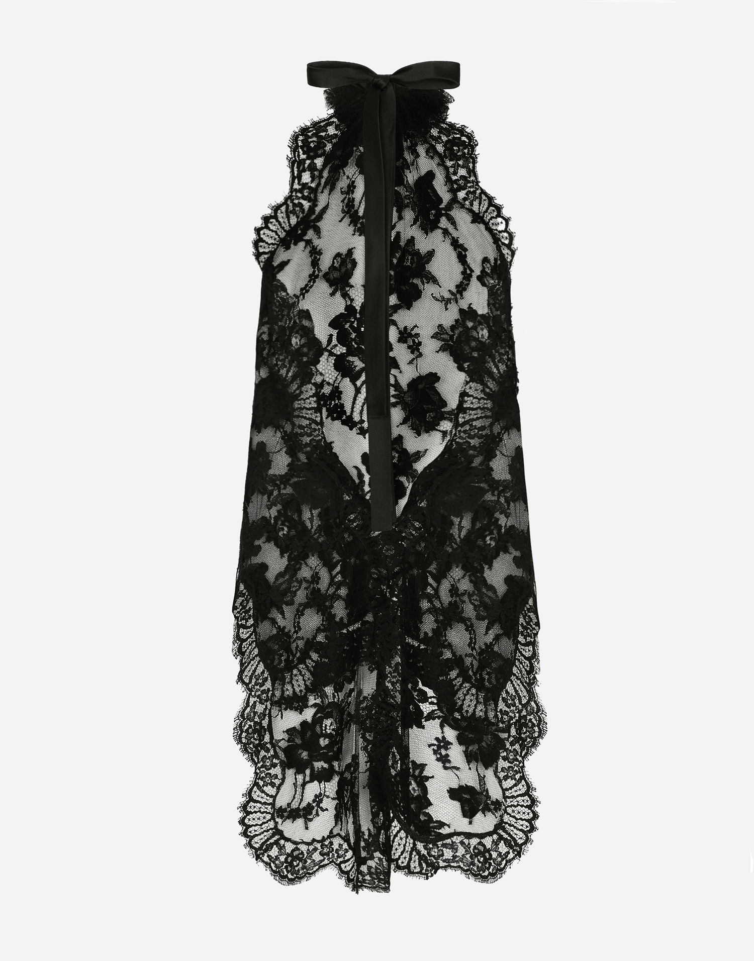Tielko Dolce & Gabbana Black Asymmetrical Lace Top Čierna | F79EPTHLM44N0000, 1