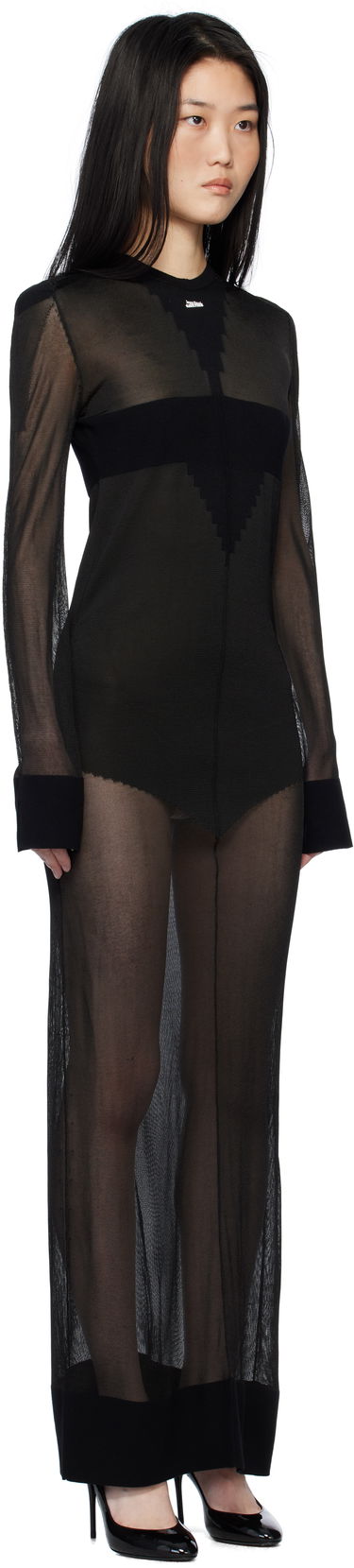 Šaty Jean Paul Gaultier Gaultier Logo Knit Maxi Dress Čierna | 25/33-F-RO311-M083-00, 1