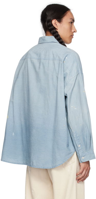 Košeľa R13 R13 Paint Splatter Button-Up Shirt Modrá | R13WD170-D136A, 2