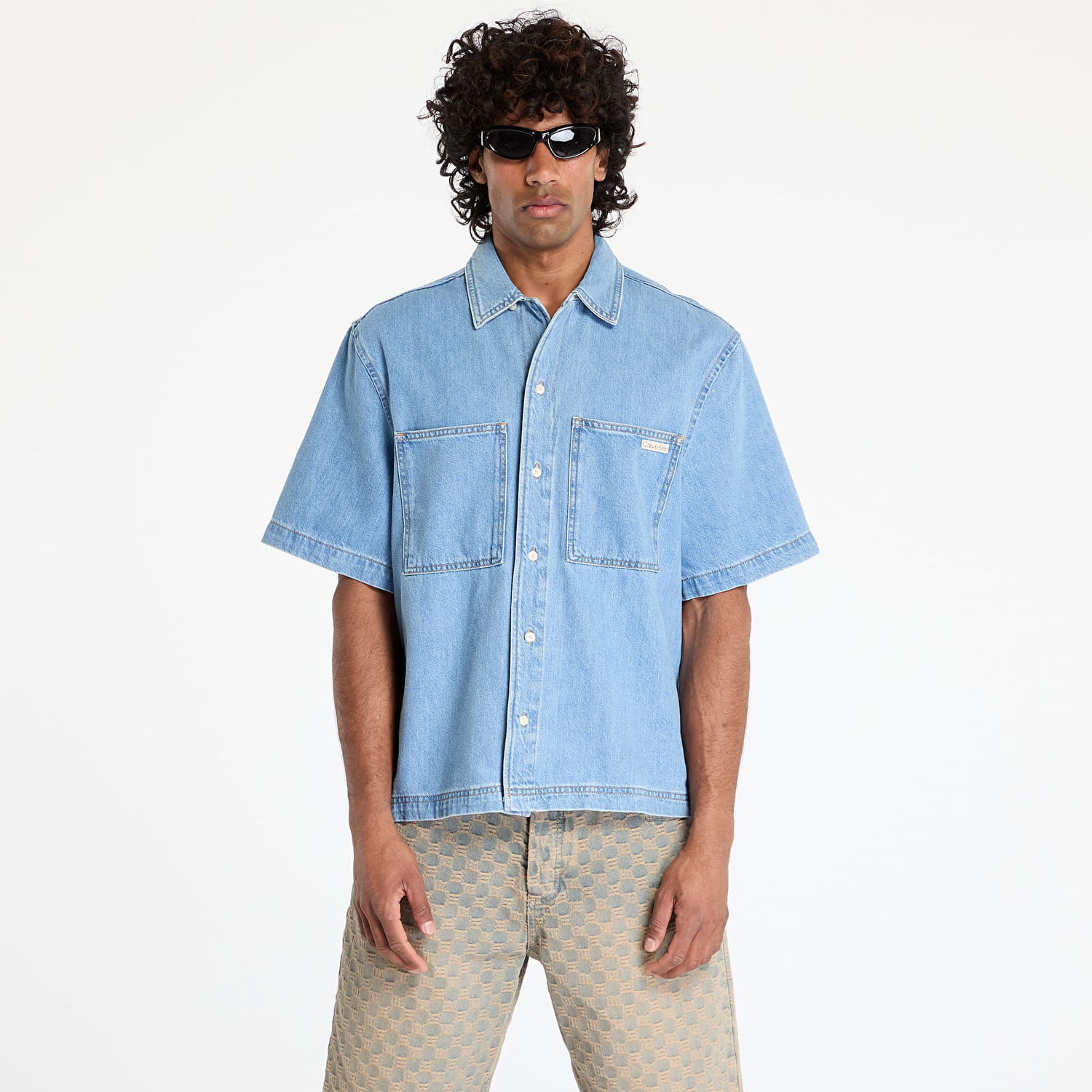 Košeľa CALVIN KLEIN Calvin Klein Jeans Bowler Denim Shirt Modrá | J30J327512 1AA, 0