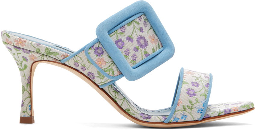 Manolo Blahnik Gable Floral Heeled Sandals