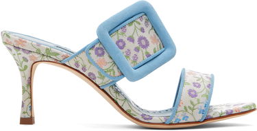 Ponožky Manolo Blahnik Manolo Blahnik Gable Floral Heeled Sandals Modrá | 423-1795, 0