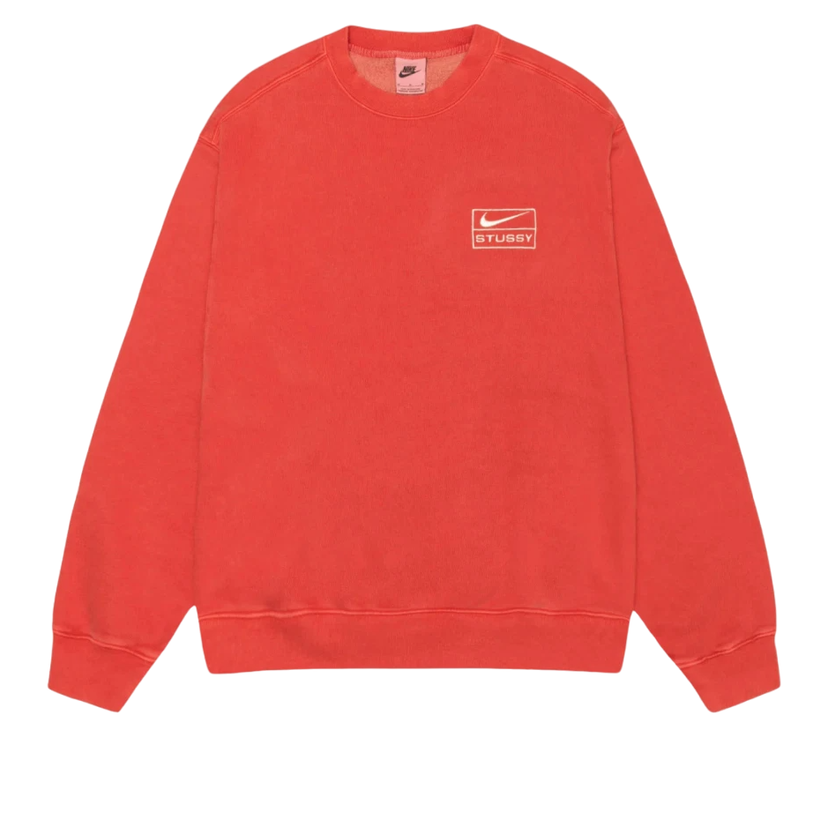 Sveter Nike Pigment Dyed Fleece Crew Sweater Červená | FQ3015-642