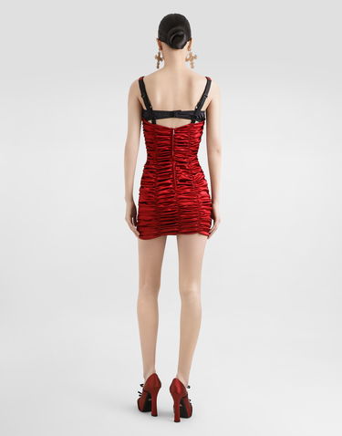 Šaty Dolce & Gabbana Dolce & Gabbana Draped Satin Mini Dress Červená | F6TPXTFURADR0046, 2