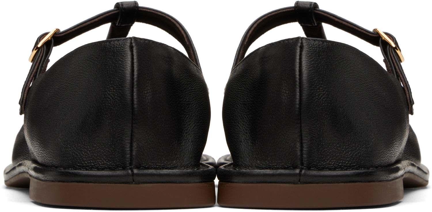 Tenisky a topánky The Row The Row Square T-Strap Ballerina Flats Čierna | F1599-SL3, 1