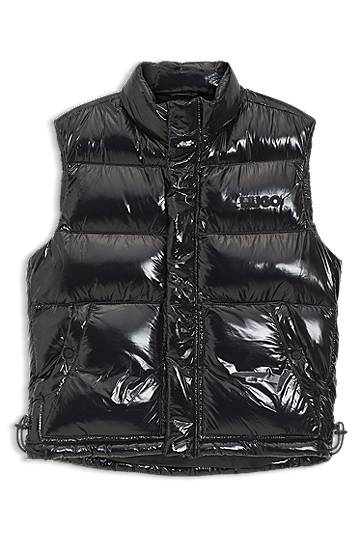 Vesta BOSS Water-repellent Gloss Puffer Gilet Čierna | 50547981, 0