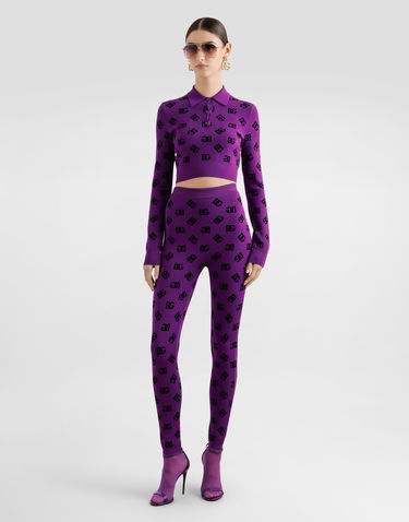 Legíny Dolce & Gabbana Dolce & Gabbana Jacquard Leggings Fialová | FXI13TJGMB3F1540, 1