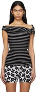 MSGM Striped Off-Shoulder Top