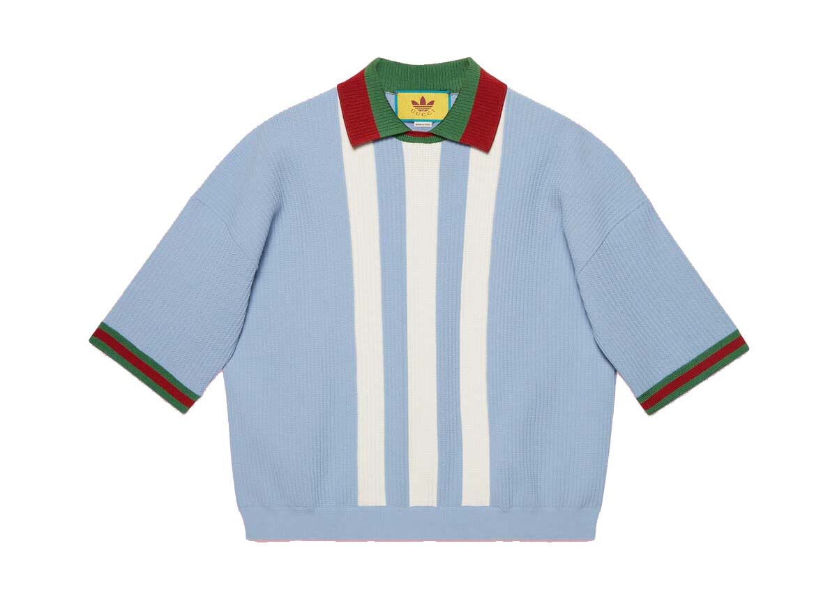 Polo tričko Gucci adidas x Viscose Polo Light Blue Modrá | ‎700482 XKCDS 4748, 0