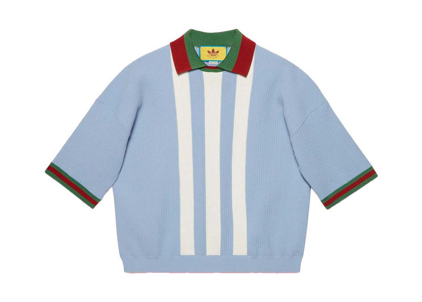 Polo tričko Gucci adidas x Viscose Polo Light Blue Modrá | ‎700482 XKCDS 4748