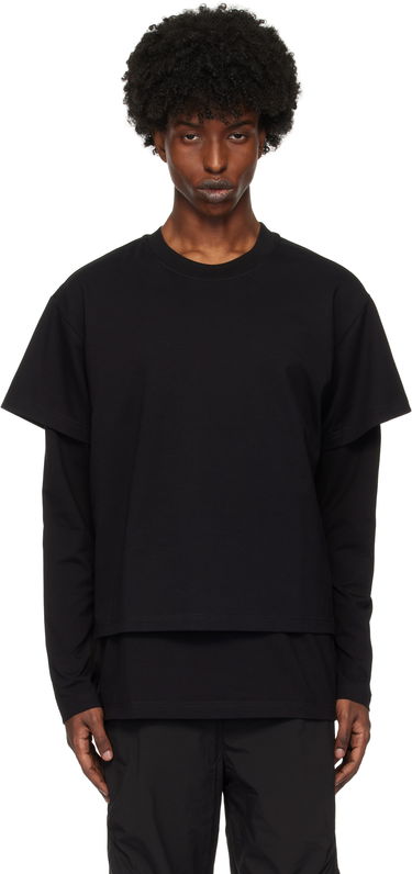 Tričko HELIOT EMIL Layered Crewneck T-Shirt Čierna | AW24_M_09_124_BLK01, 0