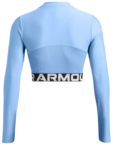 Crop Top Under Armour HeatGear Rib 1/4 Zip Long Sleeve Modrá | 1388692-465, 1