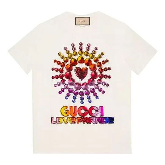 Tričko Gucci Love Parade Oversized T-shirt White Biela | 615044 XJEN4 9088
