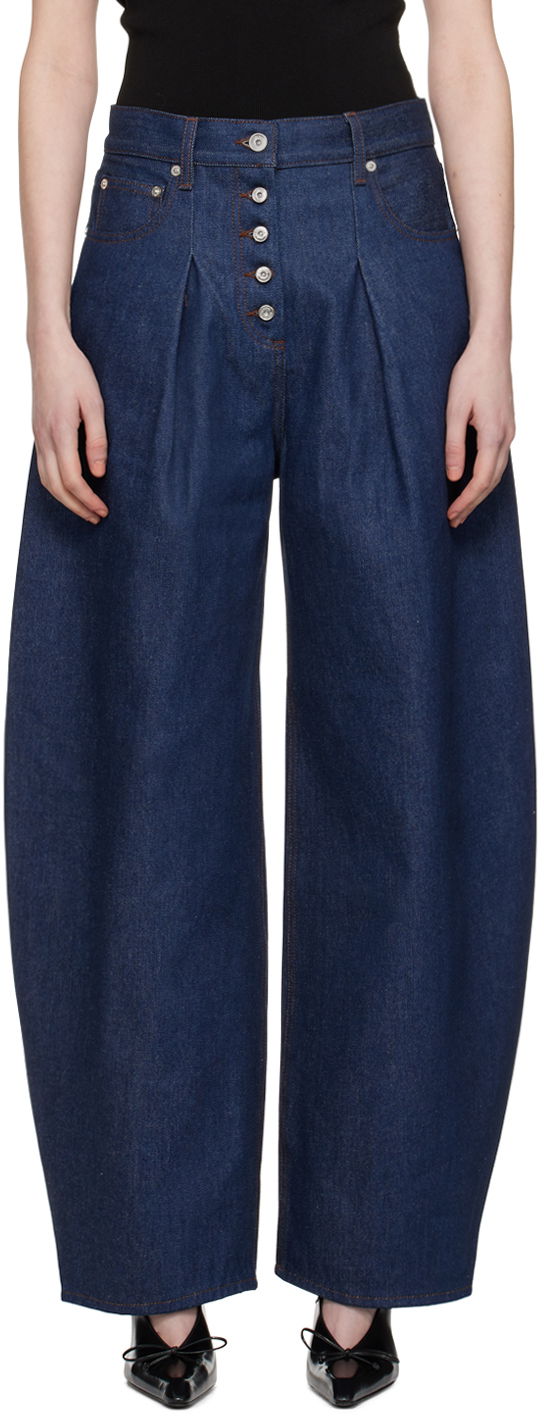 Nohavice a džínsy Jacquemus Blue Les Sculptures 'Le de-Nîmes Ovalo' Jeans Navy | 24E241DE041-1513, 0
