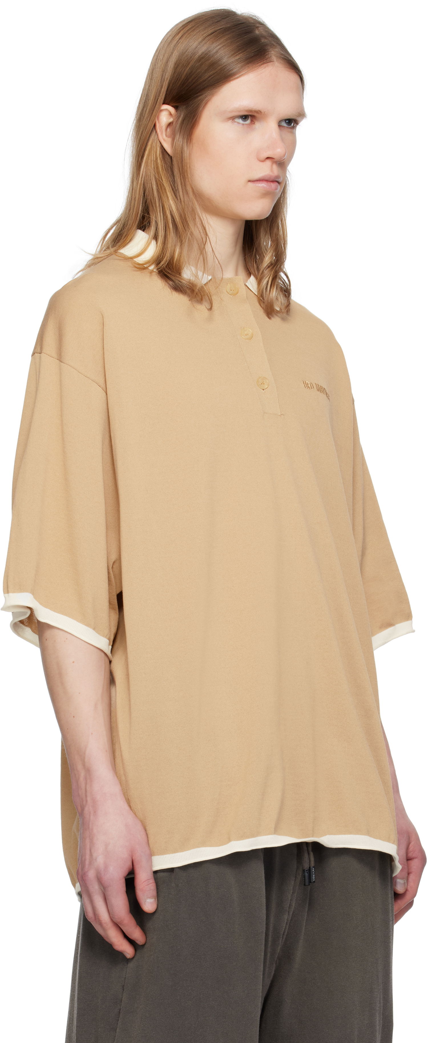 Polo tričko HED MAYNER Hed Mayner Embroidered Polo Béžová | HMMA75076R-HA605A, 1