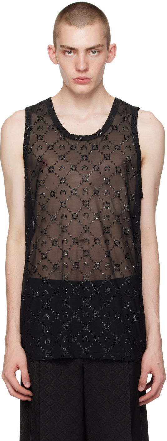 Tielko Marine Serre Flocked Tank Top Čierna | MTO109 CJER0036, 0