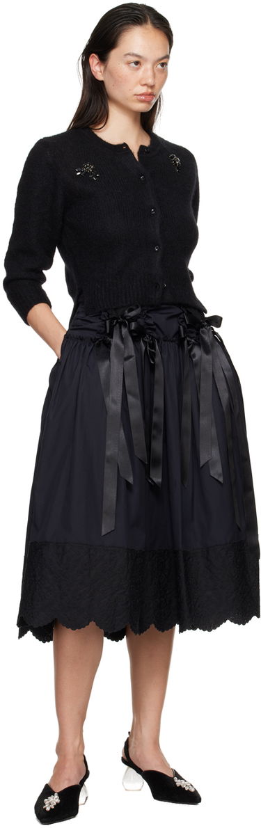 Sveter Simone Rocha Simone Rocha Cropped Alpaca Knit Cardigan Čierna | MIMK2TB 0657, 3